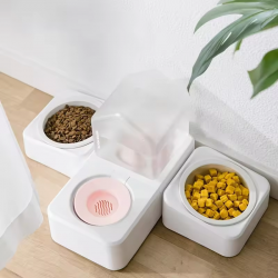 Wholesale Automatic Pet Feeder Puppy Kitten Drinking Fountain Dog Food Bowl Water Dispenser Storage Container