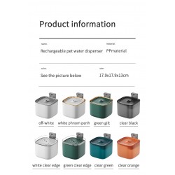 Custom Pet Water Fountain Static Electricity Prevention Cat Water Dispenser Wireless Charging Pet Feeders Bowls