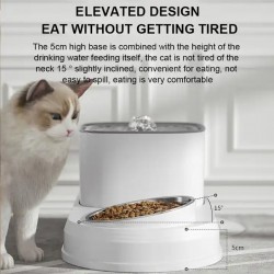 Wholesale Pet Water Fountain Plastic Detachable Food Water Dispenser Feeding Bowl for Cats Dogs