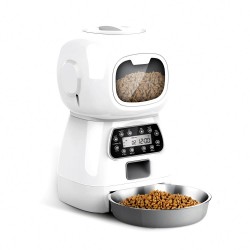 Custom Robot Cat Bowls Food Dispenser 4 Meals Timed Auto Voice Playback Wifi APP Automatic Pet Feeder