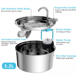 Wholesale Pet Water Dispenser Stainless Steel Automatic Circulating Design for Large Breed Pets