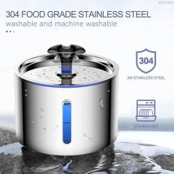 Custom Pet Water Dispenser and Fountain Stainless Steel Automatic with USB Electric Mute Filter for Cats