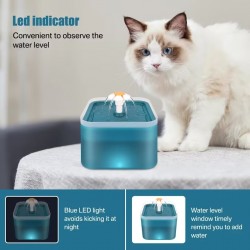 Transparent Pet Water Fountain Automatic Circulating with Filter Easy to Clean for Cats Dogs