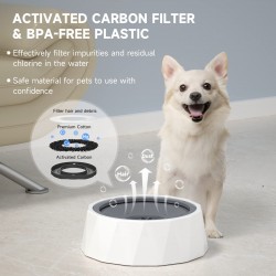 Anti-Choking Cat Water Dispenser Travel Water Bowl with 4PCS Replacements Slow Water Feeder for Dogs Cats