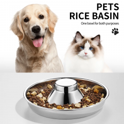 Custom Dog Steel Bowls Platos Para Gatos Food Grade Cat Slow-feeding Tableware