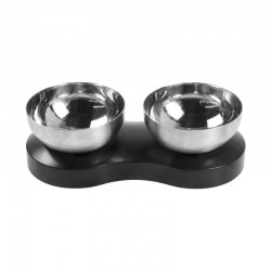 Pet Double Food Bowl Removable and Washable Pet Food Utensils for Camping