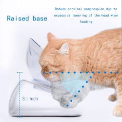 Custom Cat Food Bowls with Silicone Pet Mat Double Raised Cat Transparent Plastic Bowl with Stand