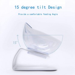 Custom Cat Food Bowls with Silicone Pet Mat Double Raised Cat Transparent Plastic Bowl with Stand