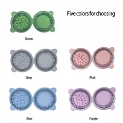 Custom Drinking Dog Bowl Portable Collapsible Travel Drinking Dog Bowl Feeders Double Silicone Pet Bowl