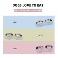 Custom Dog Food Bowl Double Stainless Steel Removable Dishes Food Water Pet Feeder Bowl for Dog
