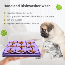 Silicone Puzzle Dog Bowl Washable Anti-slip Suction Cups Pet Slow Feeder Mat for Cats Puppy Slow Feeding