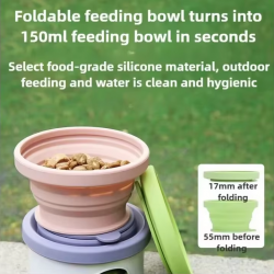 Custom Pet Folding Bowl Poop Dispenser 3 in 1 Poop Bag Waste Dispenser for Dogs Portable Food Grade