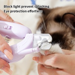 Wholesale Pets Nail Clippers Stainless Steel Pet Grooming Clippers Small Style LED Light Nail Cutter With Polisher Scissors