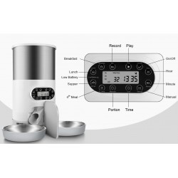 Wholesale Double Pet Feeder Double Bowl Timed Food Dispenser Pet Auto Feeder Dual Bowl Automatic Pet Dog Feeder