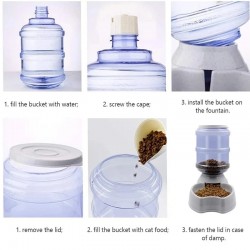 Automatic Cat Food Bowl Dispenser Large Capacity Bowl for Cats Dogs Feeding Drinking Pet Feeder