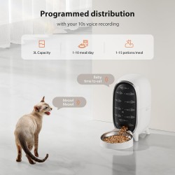 Smart Pets Food Feeder and Automatic Food Dispenser with Timed Function Stainless Steel Bowl for Cats Dogs