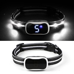 Dogs Anti-Bark Shock Collar Led Light up Digital Display Vibration with Intelligent Bark Control
