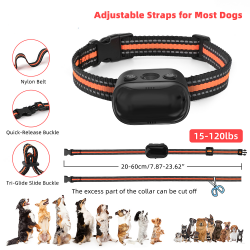 Rechargeable Dog Bark Collar Sound Vibration Ultrasonic No Bark Collar With Safety Mode