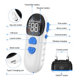 Custom Wireless Charging Collar Anti Bark Dog Shock Collar E Collar Dog Training Remote Dog Training Collar Vibration