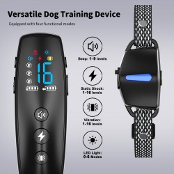 Remote Control Dogs Collar and Electric Barking Training Dog Shock Collar with LED Display