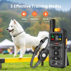 Harmless Dog Shock Collar 2600FT Remote Control Dog Training Collar with LED Light