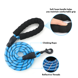 Custom Dog Nylon Leash With Comfortable Padded Handle Highly Reflective Threads Dog Leashes