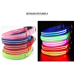 Waterproof LED Dog Collar Usb Rechargeable Nylon Flashing Light up Led Dog Collar