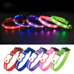 Wholesale Dog Leash Collar LED Lights Customized Dog Leash Collar Led Pet Collar