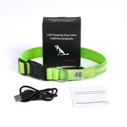 Fluorescent LED Dog Collar Running COLLARS Reflective Nylon Led Collar