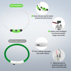 Custom Dog Necklace Collar Luminous Night Anti-Lost Collar USB Rechargeable Waterproof Dog Collar