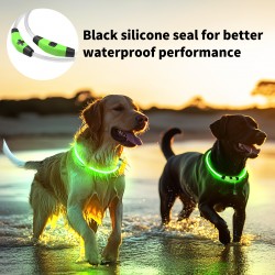 Custom Dog Necklace Collar Luminous Night Anti-Lost Collar USB Rechargeable Waterproof Dog Collar