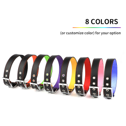 Breathable Leather Dog Collar 8 Colors Durable Pet Collar MicroFiber