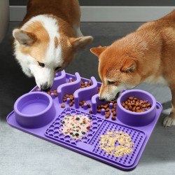 Patented Dog Food Bowl Pet Lick Mat Food Grade Silicone Dog Food Bowl
