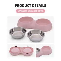 Stainless-Steel Pet Food Bowl and Double Dishes Bowl For Dog