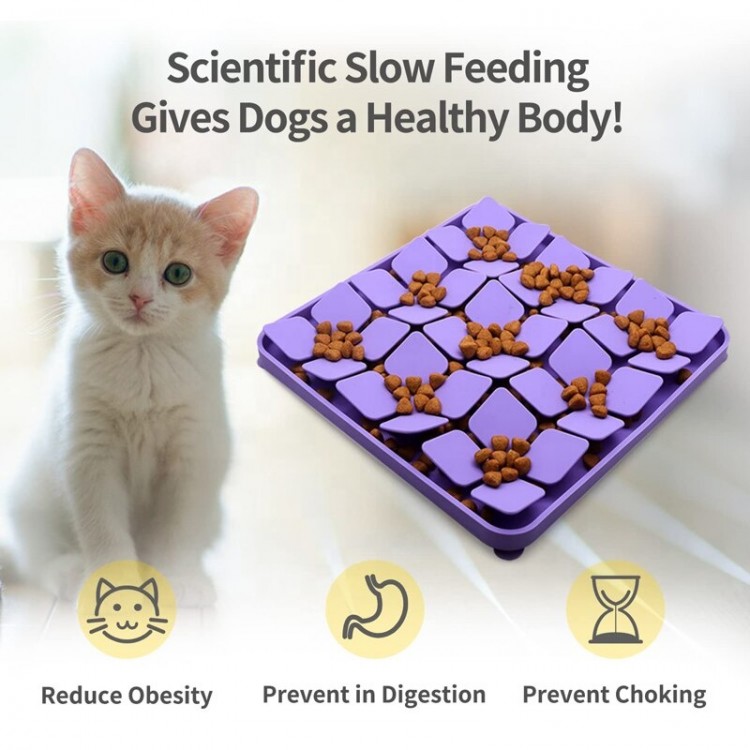 Dog Bowl Washable Anti-slip Suction Cups Pet Slow Feeder Mat Dog Bowl Washable Anti-slip Suction Cups Pet Slow Feeder Mat