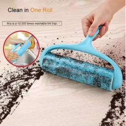 Pet Hair Remover Brush TPR Handle Epilator With Lint Roller