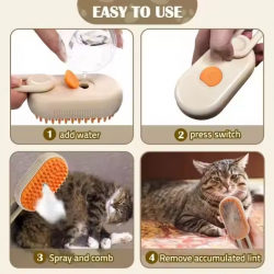 Custom Cat Steam Brush Steamy Dog Brush Electric Anti-splashing with Spray Massage Pet Grooming Comb Hair Removal Comb