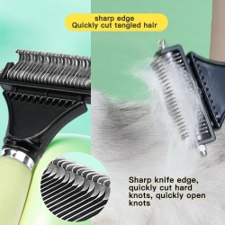 Custom Cat Knot Comb Silicone Handle Double Sided Dog Safe Grooming Comb