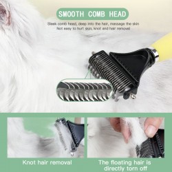 Custom Cat Knot Comb Silicone Handle Double Sided Dog Safe Grooming Comb