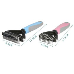 Pet Grooming Steel Brush 2 Sided Dematting Undercoat Combs for Small Animals Dogs and Cats