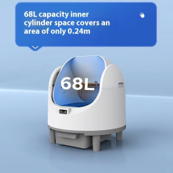 Automatic Cat Litter Box 68L with 8L Waste Bin APP Control & Self-Cleaning Mode