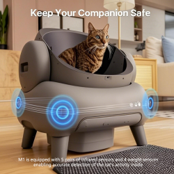 Automatic Cat Litter Box & Accessories Self Cleaning Open Top with APP Control Safe Design Easy to Clean Odor Free